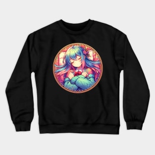 Tired anime Crewneck Sweatshirt